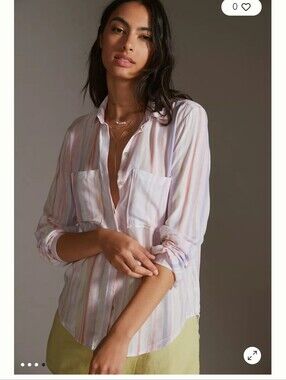 NWT Anthopologie cloth & stone Pastel Stripe Button-Down Shirt